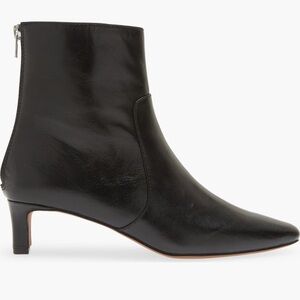 Madewell The Dimes Black Zip Back Kitten Heel Ankle Boots 9.5
